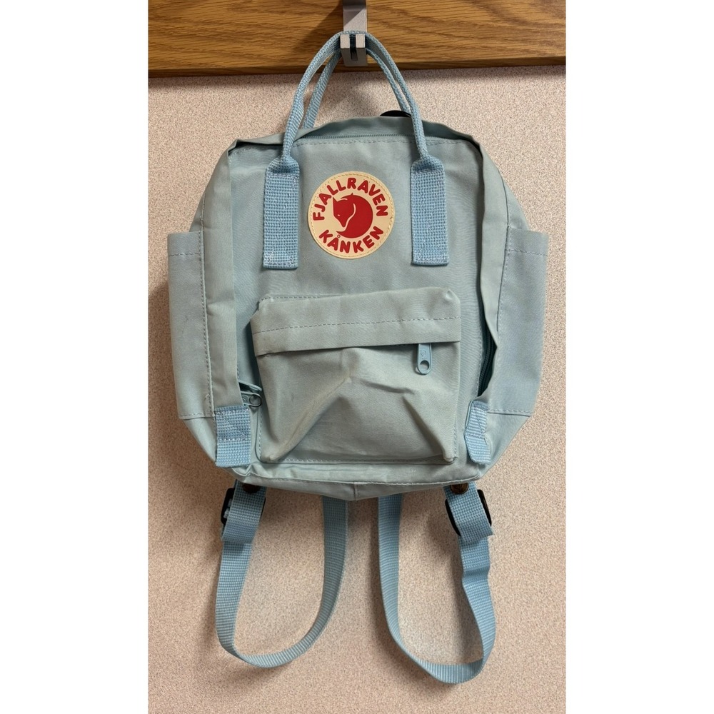 Fjallraven Kanken Mini Kids Small Blue Backpack Adjustable Straps Side Pockets